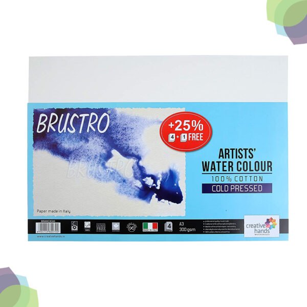 BRUSTRO Watercolour Paper  300 GSM A3 100% cotton