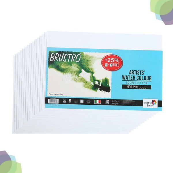 BRUSTRO Watercolour Paper 300 GSM 14" x 20" 100% Cotton