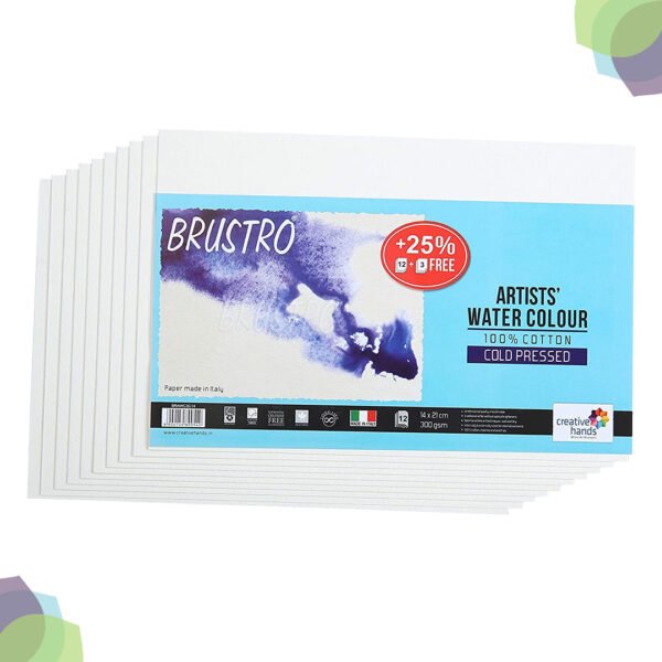 BRUSTRO Watercolour Paper 300 GSM 10" x 14" 100% cotton