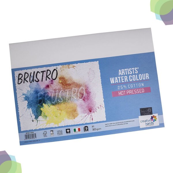 BRUSTRO Watercolour Hot Pressed Packs 300 GSM 25% cotton