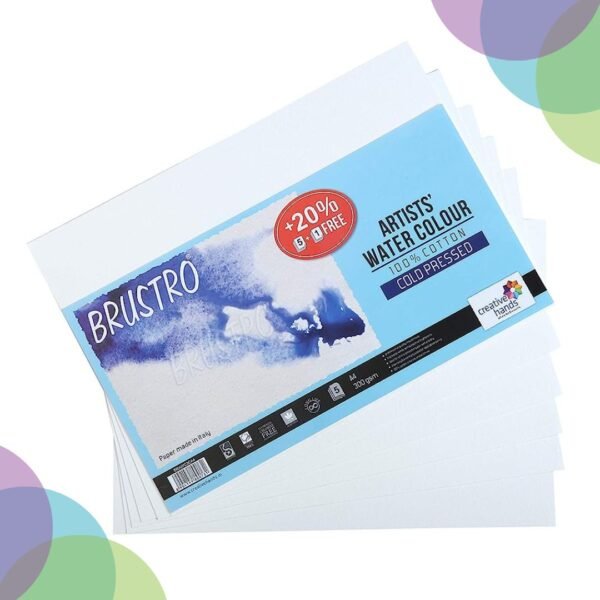 BRUSTRO Watercolour Paper  300 GSM A4 100% cotton