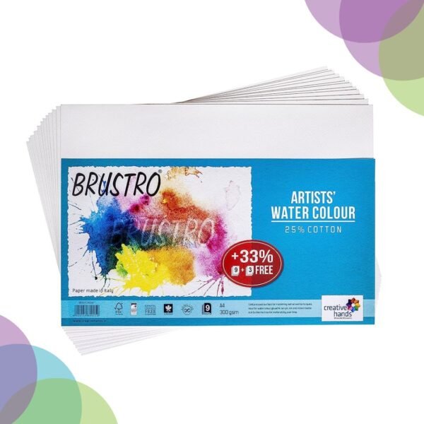 BRUSTRO Watercolour Cold Pressed Packs 200 GSM 25% cotton