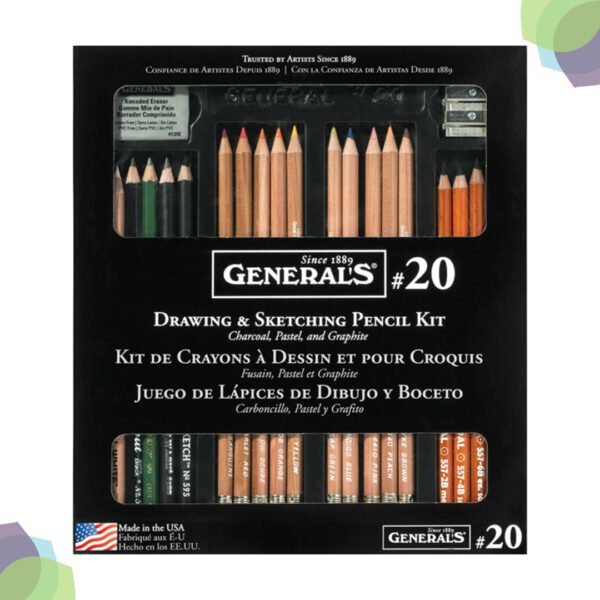 General Classic Drawing & Sketching Kit - 22 Pcs Set