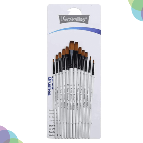 Keep Smiling Synthetic Taklon Brush Sets Short Handle