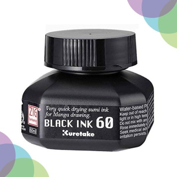 Zig Kuretake Black Manga Ink 60Ml