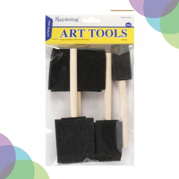 Keep Smiling Black Sponge Flat Set of 4