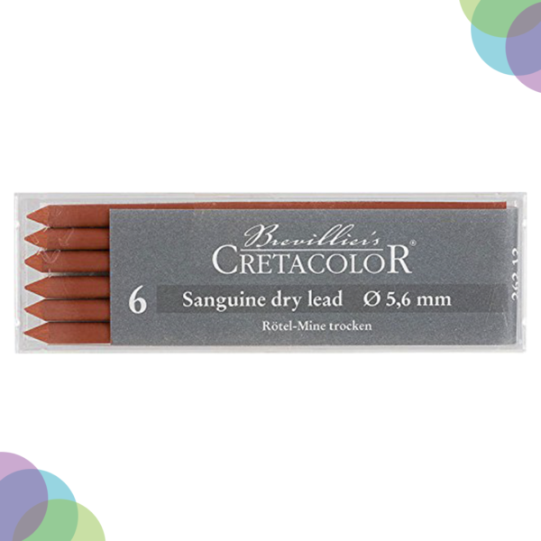 CRETACOLOR Artists' Sanguine Dry Lead Medium (Set of 6)