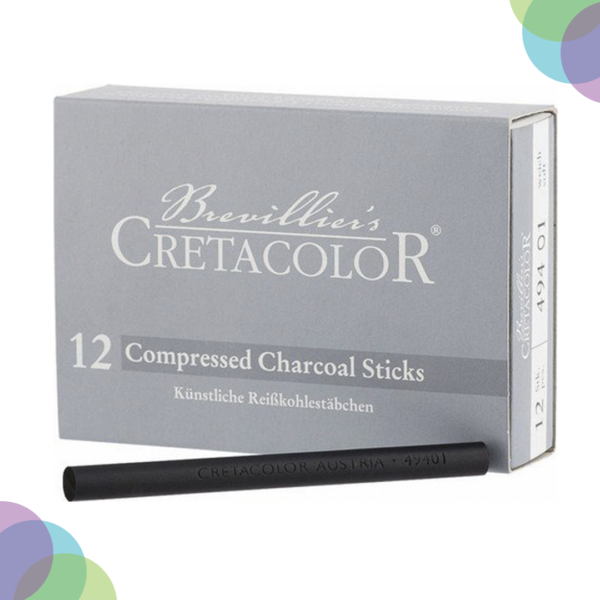 CRETACOLOR Compressed Charcoal Sticks Soft Set of 12