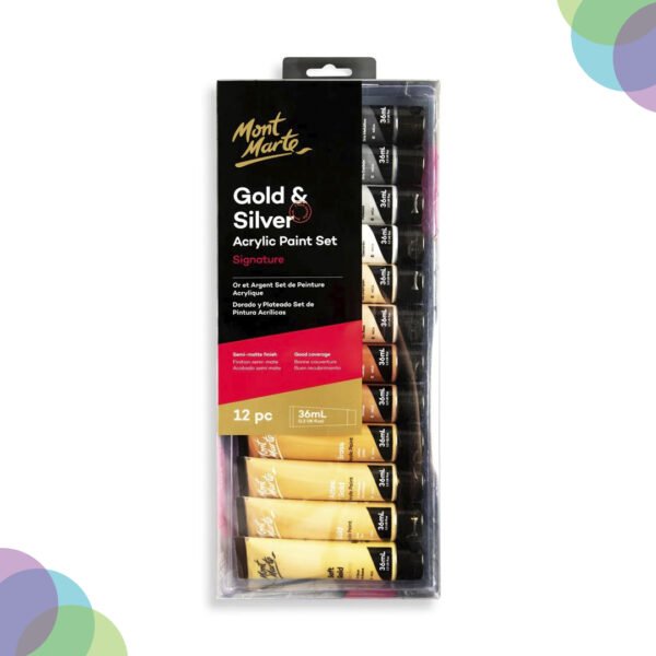 Mont Marte Gold Paint Series Set 12 x 36ml PMHS0096 Mont Marte Gold Paint Series Set 12 x 36ml PMHS0096