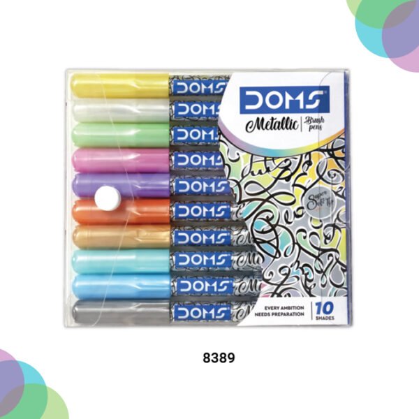 DOMS Metallic Brush Pen Set Of 10