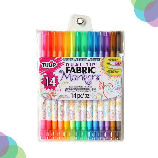 Tulip Fabric Markers Dual Tip Fine & Brush Set Of 14 31960 Tulip Fabric Markers Dual Tip Fine Brush Set Of 14 31960