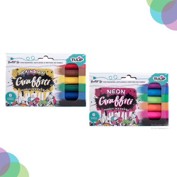 Tulip Graffiti Fabric Marker Bullet Tip Sets