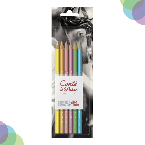 Conte A Paris Pastel Pencils Set Of 6 Bright Hues