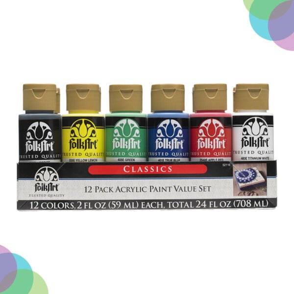 FolkArt  Colours Matte Finish Acrylic Colour Set of  12  Classics