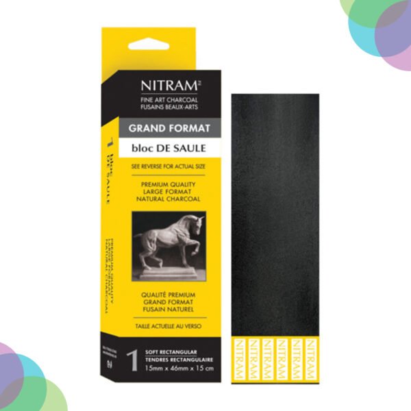 Nitram Maxi Baton de Saule Extra Soft Charcoal Rectangular 1pc