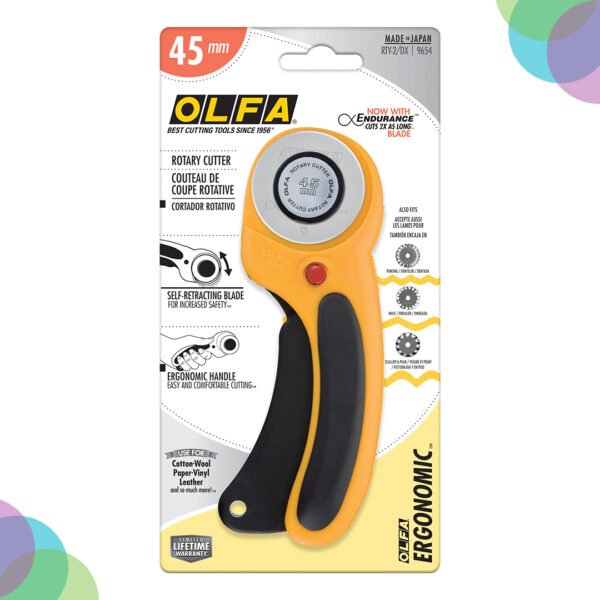 Olfa Ergonomic Rotary Cutter 45mm (RTY-2/DX) Olfa Ergonomic Rotary Cutter 45mm RTY 2DX