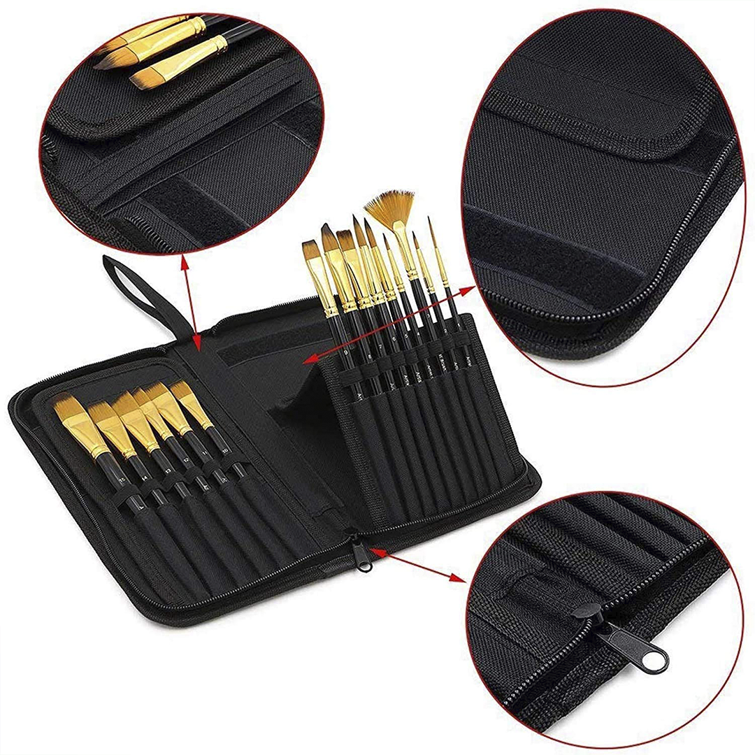 Keep Smiling Synthetic Taklon Brush Sets With Wallet - Image 2