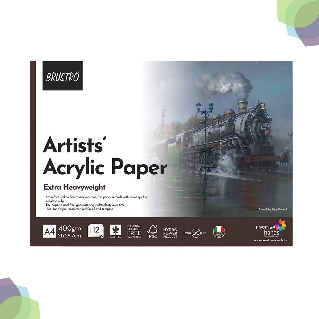 BRUSTRO Artists' Acrylic Glued Pad 400GSM