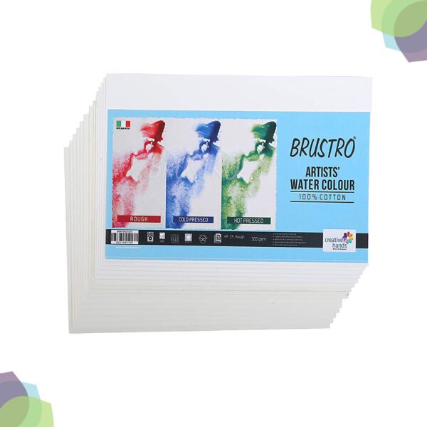 BRUSTRO Watercolour Paper 300 GSM 10 CM x 14 CM 100% cotton