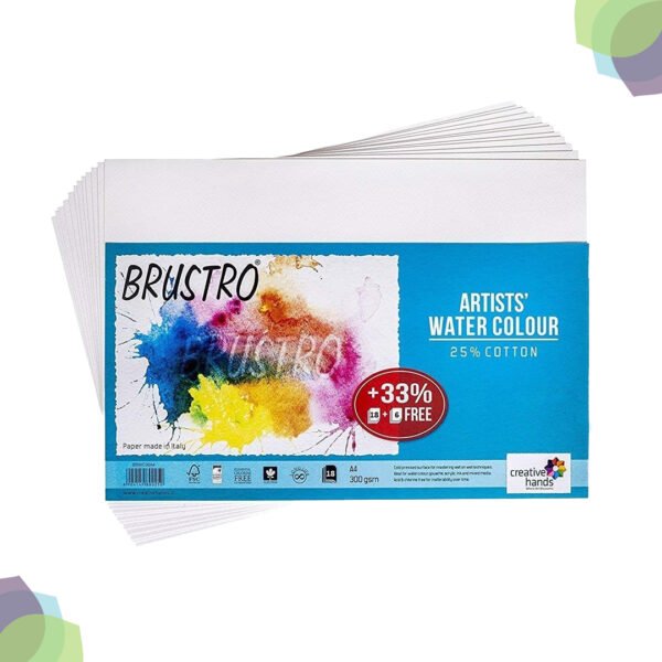 BRUSTRO Watercolour Cold Pressed Packs 300 GSM 25% cotton