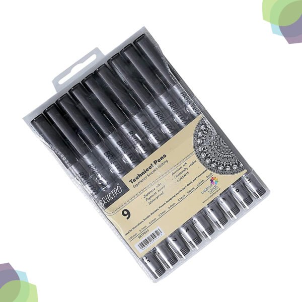 BRUSTRO Technical Pen Black Assorted Sets