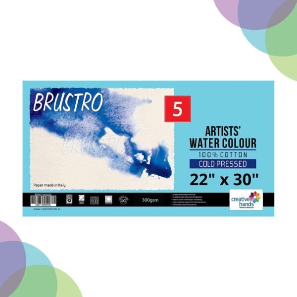 BRUSTRO Watercolour Paper 300 GSM 22" x 28" 100% cotton