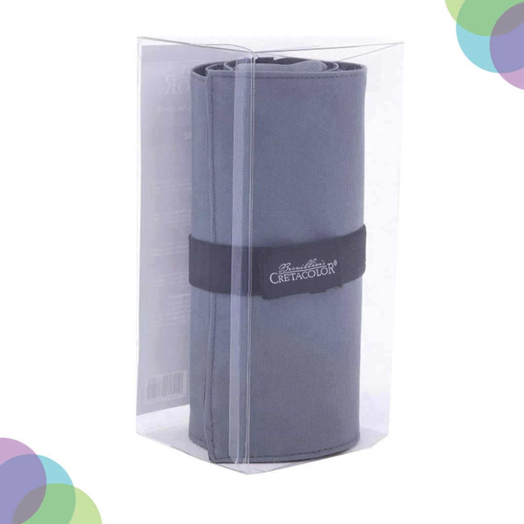 CRETACOLOR Roll-Up Case , 48 slots for artist pencils and accessories