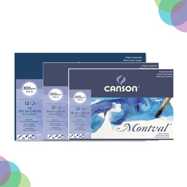 Canson Montval Pads Glued On Short Side Cold Pressed