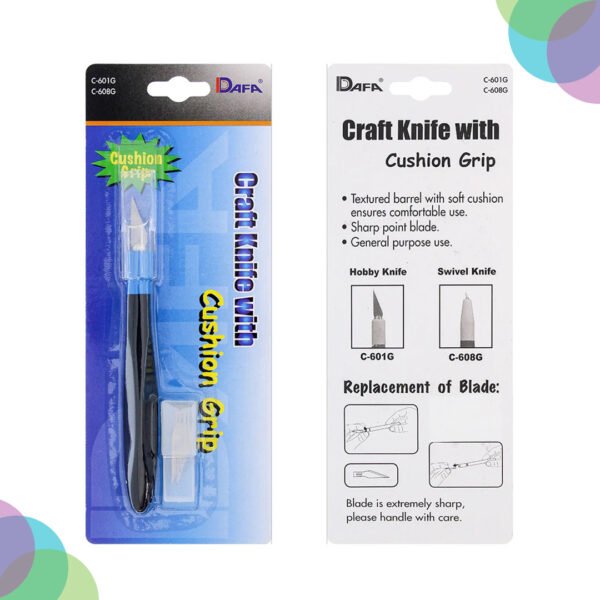 Dafa Craft Knife With Cushion Grip ( C-601G Hobby Knife)