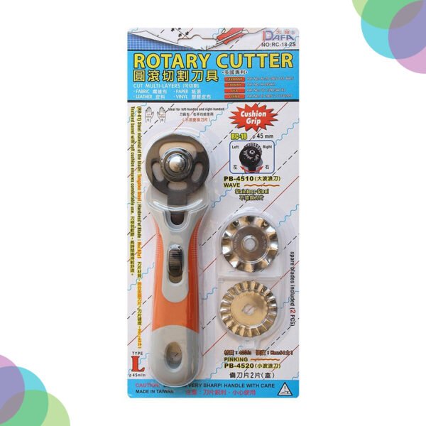 Dafa Rotary Cutter 45mm  With Pinking Blades RC-18 2S