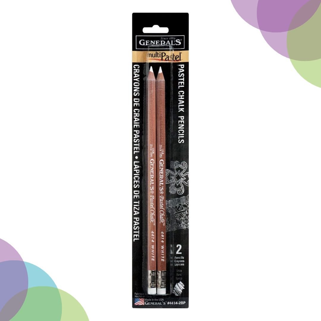 General Multi-Pastel Chalk Pencils - Set Of 2 White