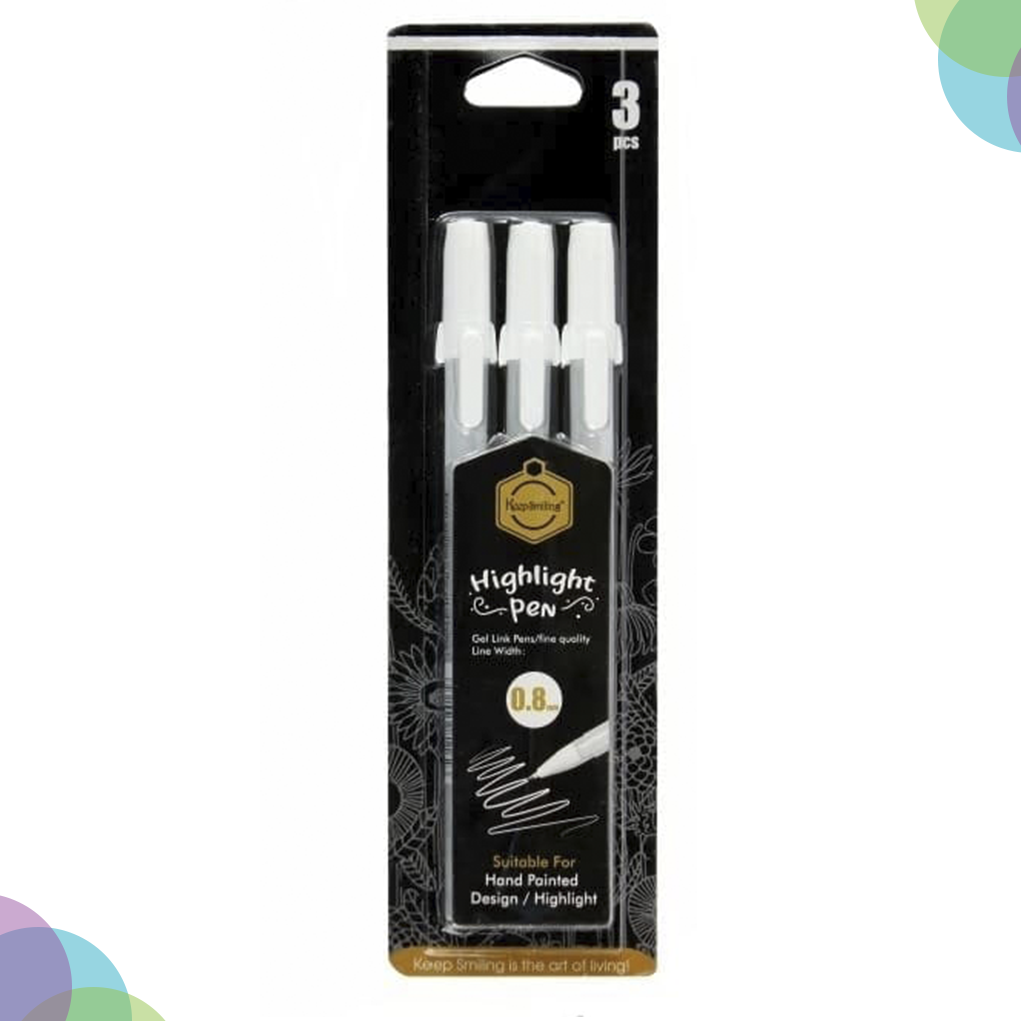 Keep Smiling Gel Pen White Set of 3