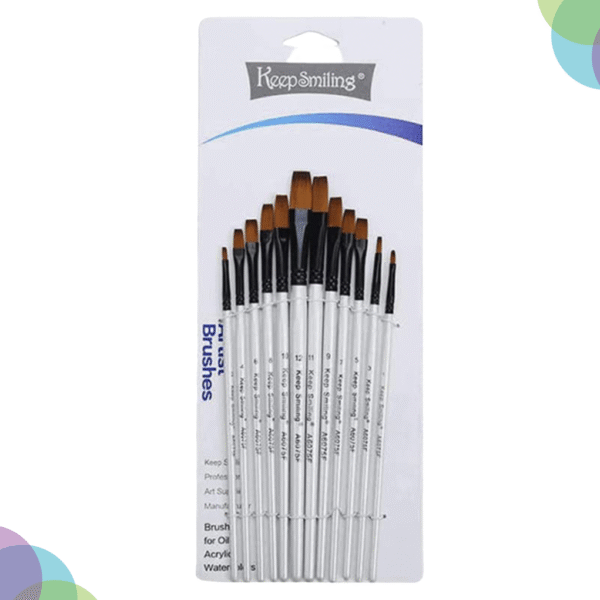 Synthetic taklon brush sets short handles for soft, smooth painting