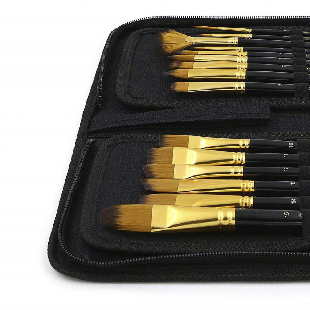 Keep Smiling Synthetic Taklon Brush Sets With Wallet
