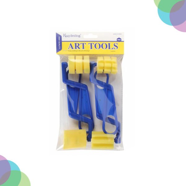 Keep Smiling Yellow Sponge Roller Set of 4  40mm