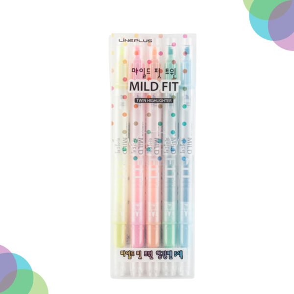Lineplus Twin Colour Highlighter Set of 5