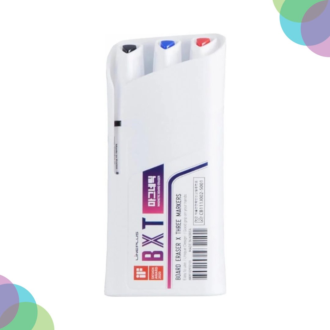 Lineplus White Board duster With 3 Markers - Image 2