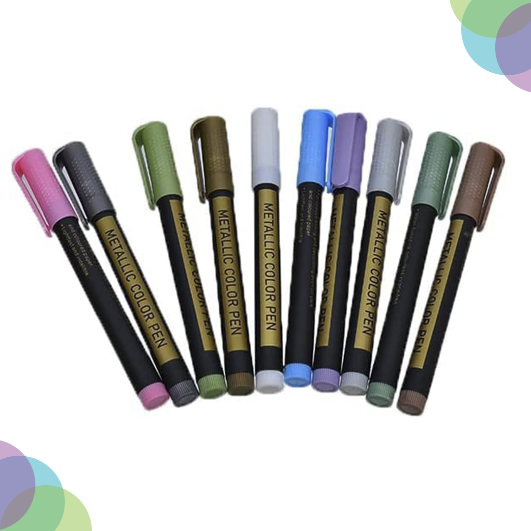 Keep Smiling Metallic Color Pen Set 10 - Image 3