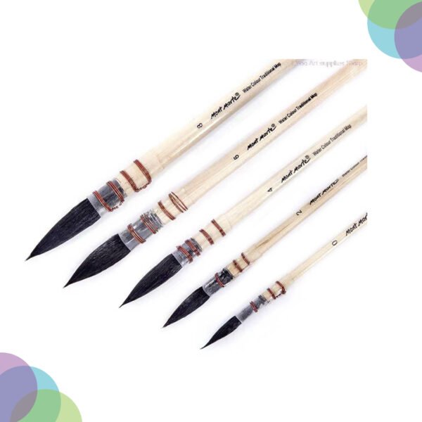 Mont Marte Artist Watercolour Traditional Mop Brushes
