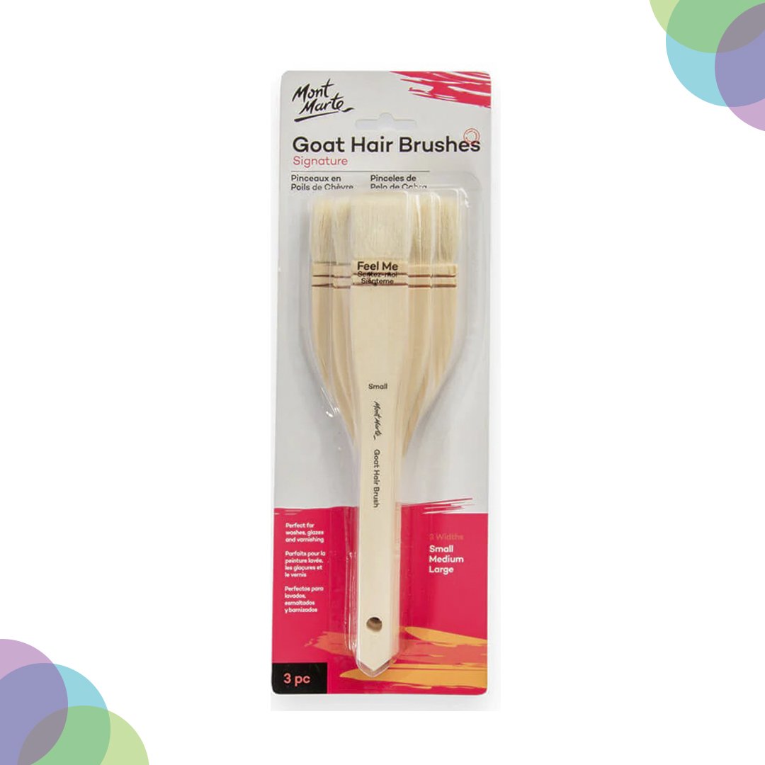 Mont Marte Goat Hair Brush Set 3PC