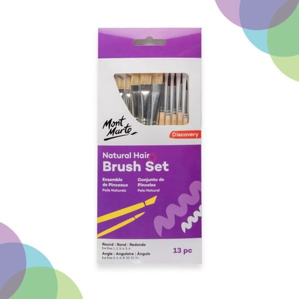 Mont Marte Natural Hair Combo Brush Set 13