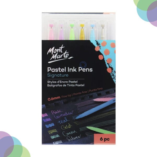 Mont Marte Pastel Ink Pens Fine Tip 6