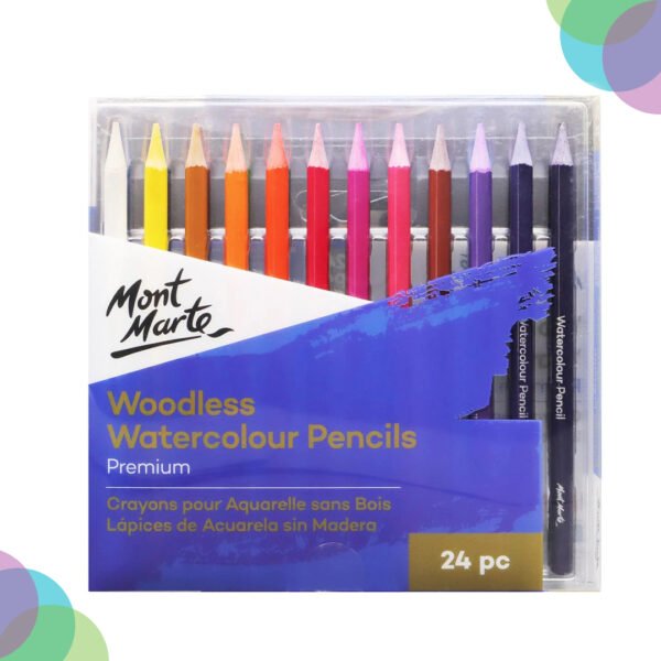Mont Marte Premium Woodless Water Colour Pencil Set of 24