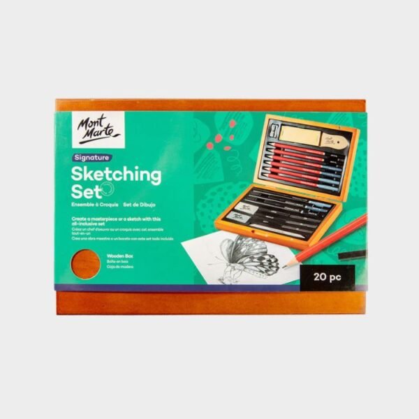 Mont Marte Sketching Set in Wooden Box 20pc