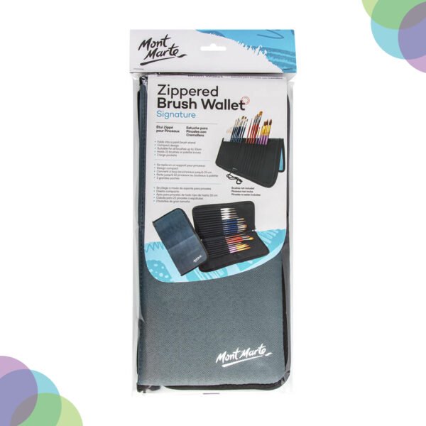 Mont Marte Zippered Brush Wallet with 22 slots