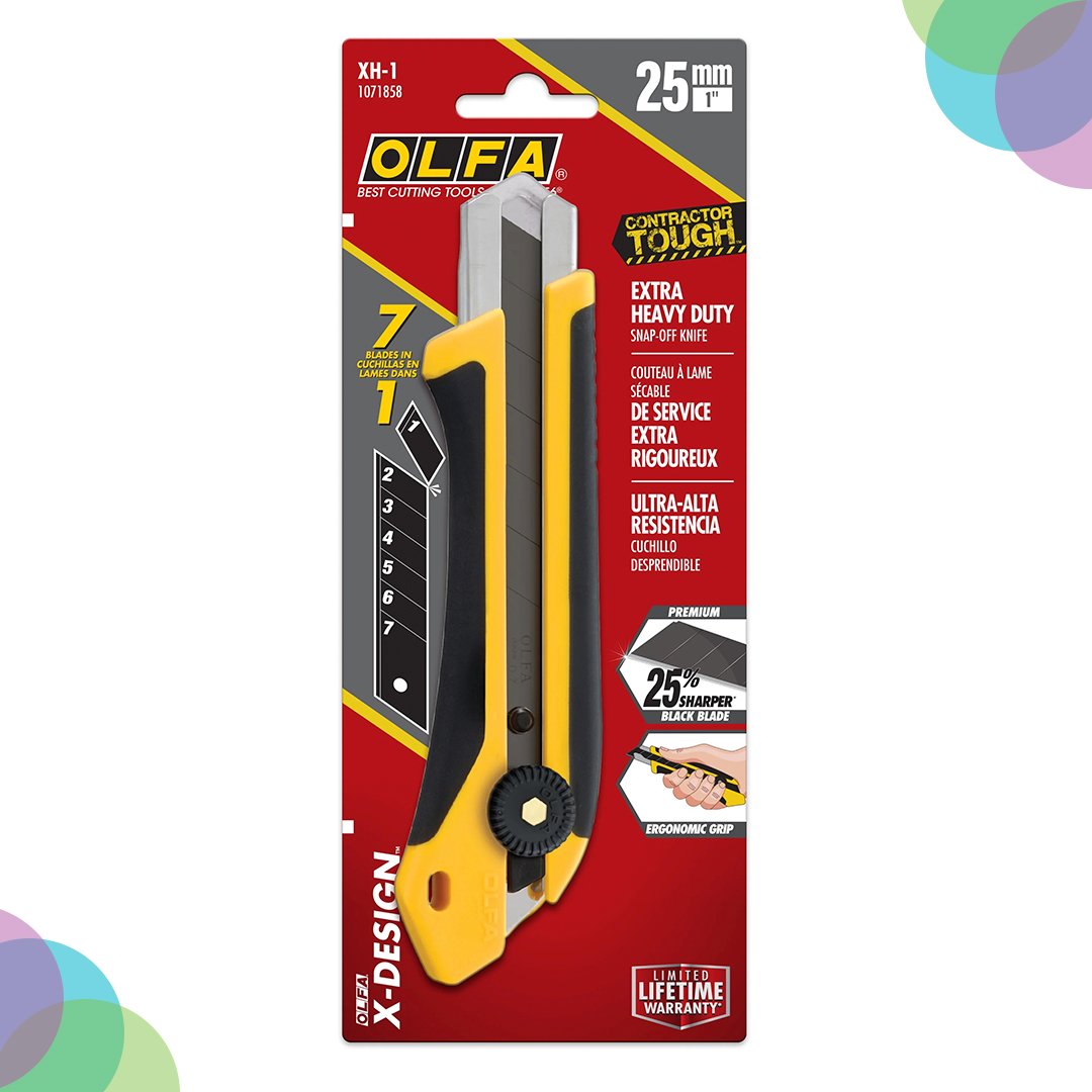 Olfa Extra Heavy-Duty Utility Knife 25mm Reinforced Fiberglass Handle (XH-1)