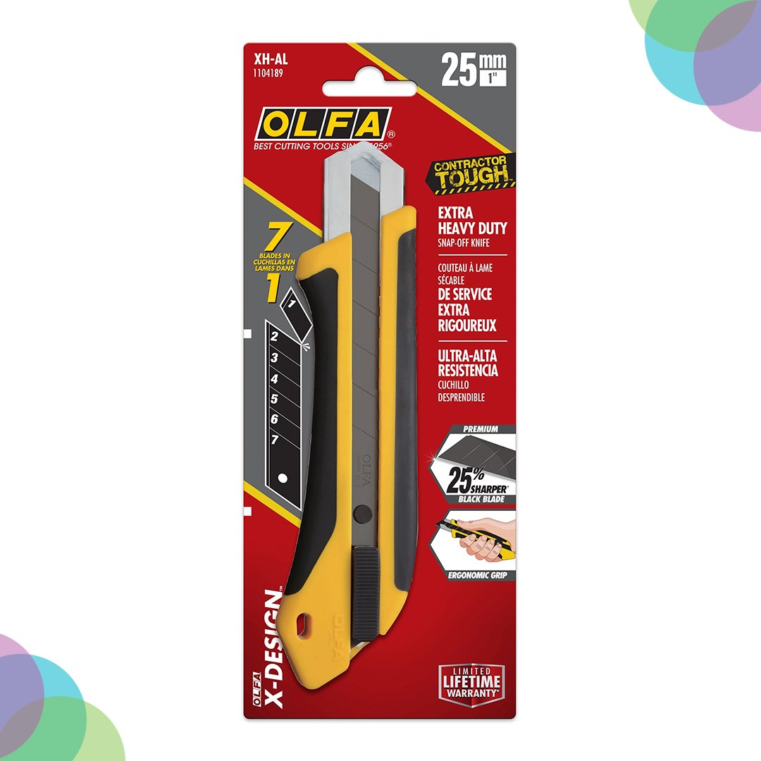 Olfa Extra Heavy-Duty Utility Knife 25mm Reinforced Fiberglass Handle (XH-AL)