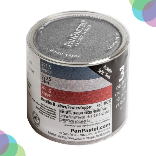 PanPastel  Metallics Set 2 Silver & Pewter with Copper Colour set of 3 (30032)