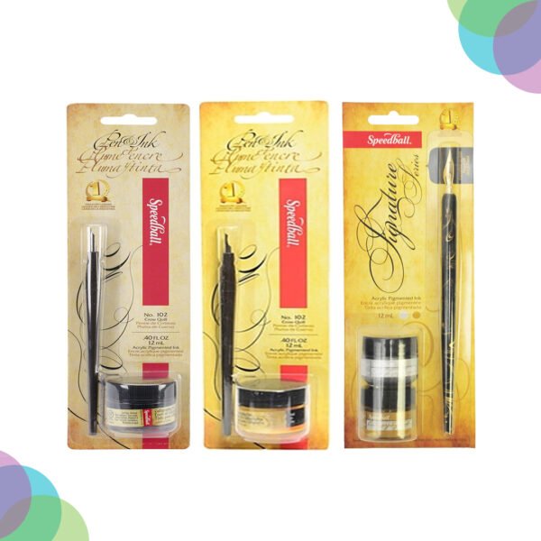 Speedball pen ink sets with rich flow and vibrant colours