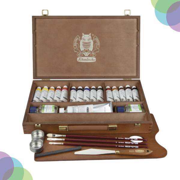 Schmincke Mussini Oil Paint Wooden Box 15 X 35 Ml + White 150 Ml